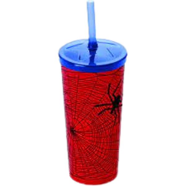COPO 600 ML C/CANUDO ARANHA REF: 9652