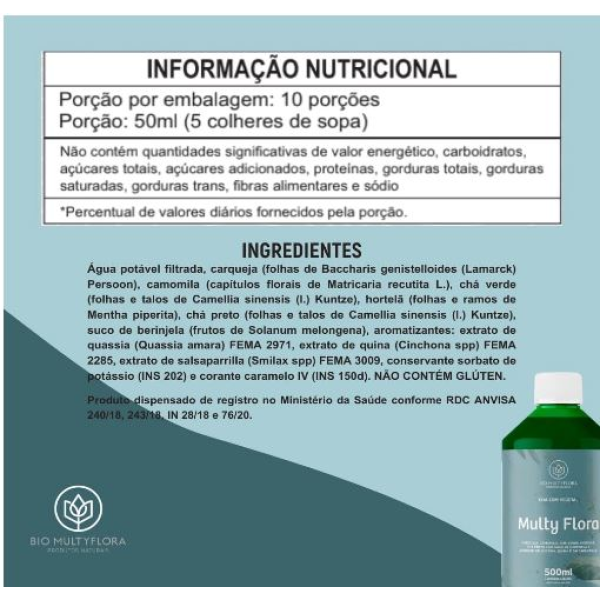 CHÁ MULTY-FLORA 500ML