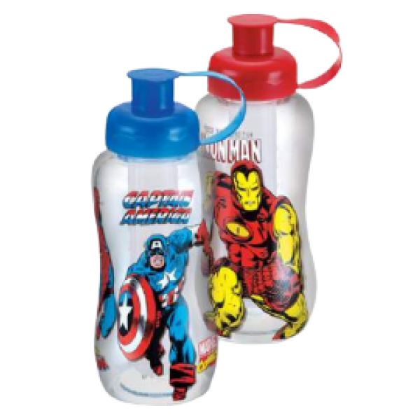 GARRAFA MARVEL 600 ML C/TUBO DE GELO PET REF: 470886