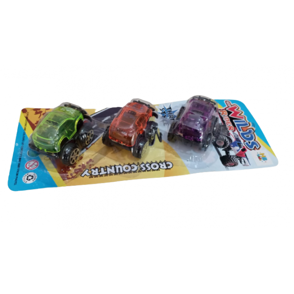 KIT  CARROS FRICÇÃO COM 3 UNIDADES